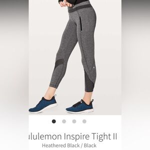 Good condition Lululemon inspire tight II size 6